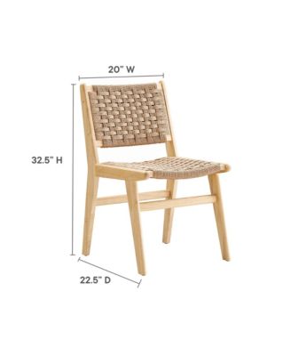 Saoirse Woven Rope Wood Dining Side Chair, Set of 2