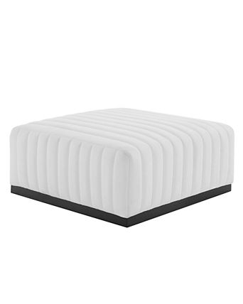 Conjure Channel Tufted Upholstered Fabric Ottoman