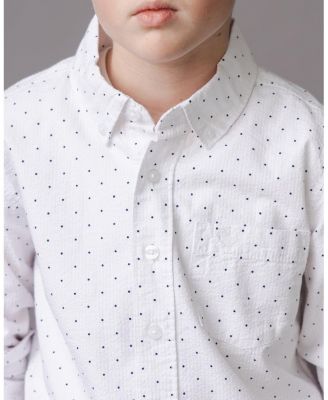 Boys' Organic Long Sleeve Seersucker Shirt - Little Kid