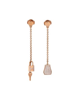 Kelly Clochette Drop Earrings 18K Rose Gold and Diamonds
