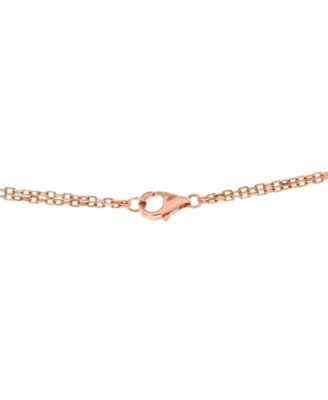  2 Diamonds Love Pendant Necklace 18K Rose Gold and Diamonds, 16.25"