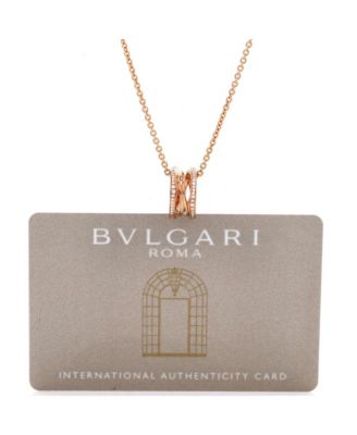  B.Zero1 Open Design Legend Zaha Hadid Pendant Necklace 18K Rose Gold with Diamonds, 18"