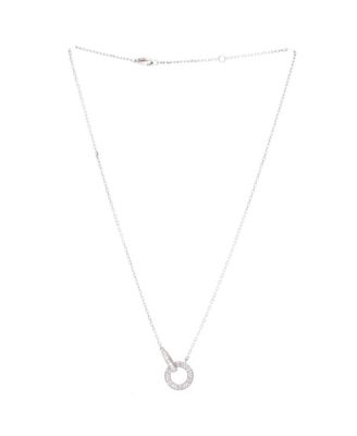  Love Interlocking Pave Necklace 18K White Gold and Diamonds, 16"
