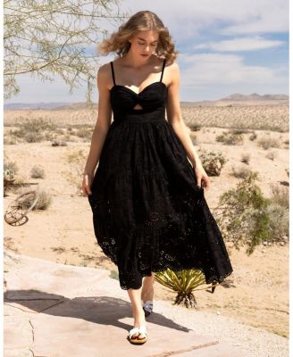  Jillian Embroidered Eyelet Tiered Maxi Dress