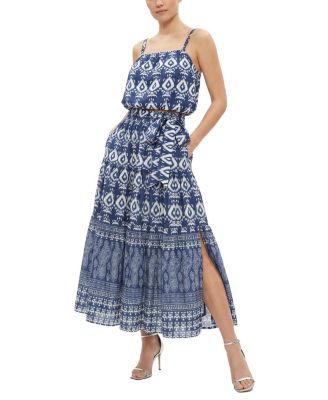  Jenni Tiered Belted Smock Waist Skirt