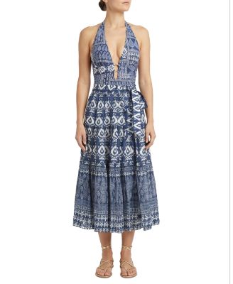  Jenni Tiered Belted Smock Waist Skirt