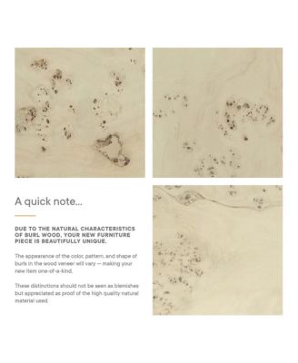 Cosmos 16" Square Burl Wood Side Table