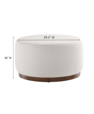 Tilden Large 29" Round Boucle Upholstered Ottoman