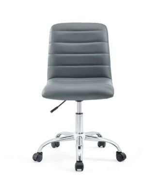  Ripple Armless Mid Back Vinyl Office Chair