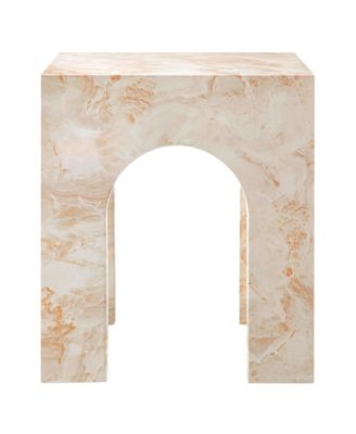 Valen Square Indoor - Outdoor Patio Arched Concrete Side Table