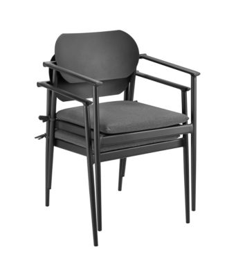 Aeris Stackable Outdoor Patio Aluminum Dining Armchair, Set of 2