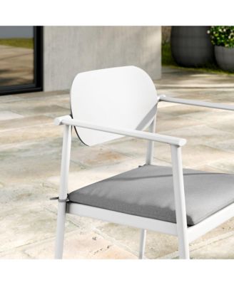 Aeris Stackable Outdoor Patio Aluminum Dining Armchair, Set of 2