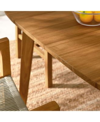  Vienna Outdoor Patio Teak and Rope Dining Set with Armchairs, Set of 5