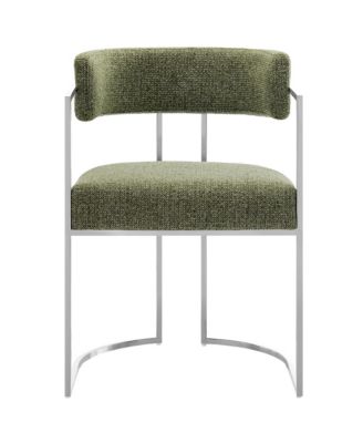 Huron Curved Back Fabric and Metal Dining Accent Chair