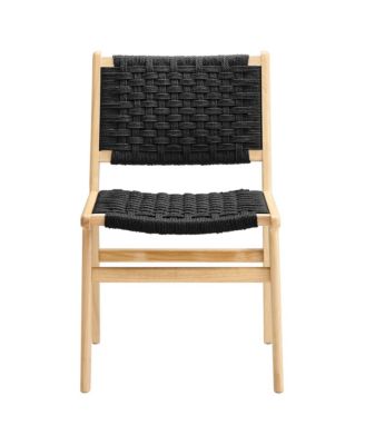 Saoirse Woven Rope Wood Dining Side Chair, Set of 2