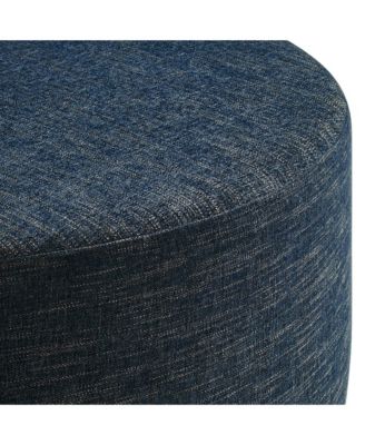 Callum Large 38" Round Woven Heathered Fabric Upholstered Ottoman