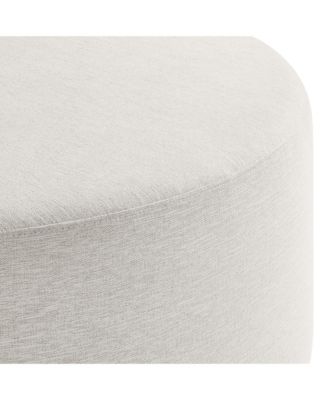 Callum Large 38" Round Woven Heathered Fabric Upholstered Ottoman