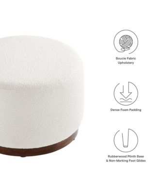 Tilden Large 23" Round Boucle Upholstered Ottoman