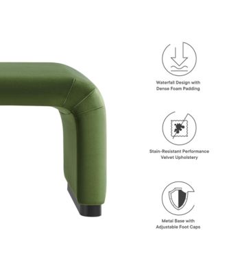 Koda Performance Velvet Waterfall Ottoman