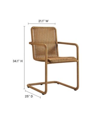 Abacus Outdoor Patio Wicker Dining Chairs, Set of 2