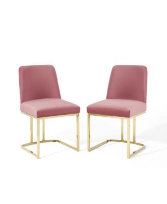 Amplify Sled Base Performance Velvet Dining Chairs, Set of 2