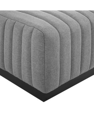 Conjure Channel Tufted Upholstered Fabric Ottoman
