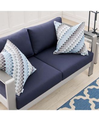  Shore Sunbrella Fabric Aluminum Outdoor Patio Loveseat