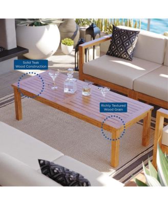  Upland Outdoor Patio Teak Wood Coffee Table