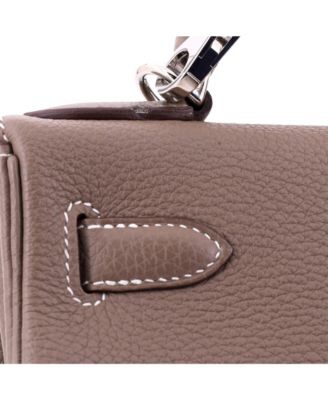 Kelly 28 Handbag Grey Togo with Palladium Hardware