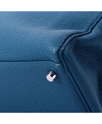 Kelly 35 Handbag Blue Togo with Palladium Hardware