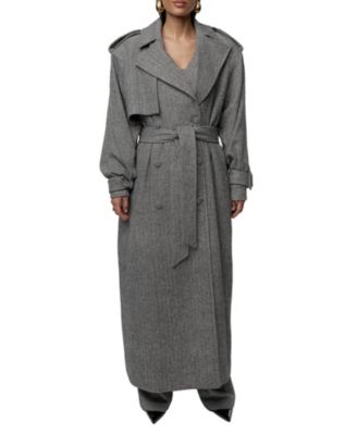  Herringbone Oversized Trench Coat