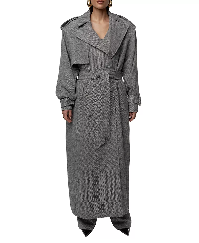 Jluxlabel Herringbone Oversized Trench Coat