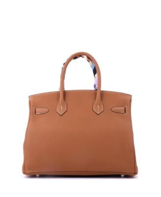 Birkin 30 Handbag Brown Togo with Palladium Hardware