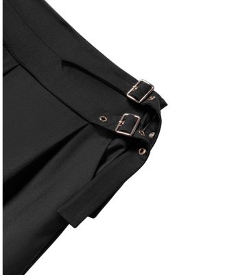  Cut-Out Waist Wide-Leg Pants