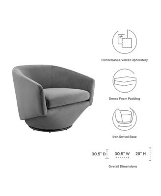 Series Performance Velvet Fabric Swivel Chair
