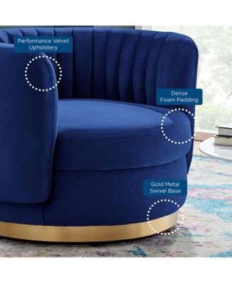 Embrace Tufted Performance Velvet Swivel Chair