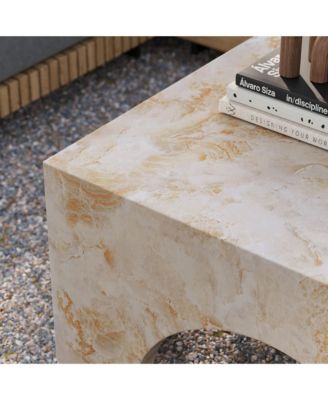 Valen Indoor - Outdoor Patio Arched Concrete Coffee Table