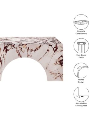 Valen Indoor - Outdoor Patio Arched Concrete Coffee Table