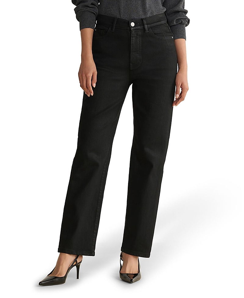 Warp + Weft Ase Stretch Straight Jeans in Coated Noir