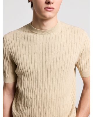 Regular Fit Cotton Yarn Ribbed Sweater T-Shirt