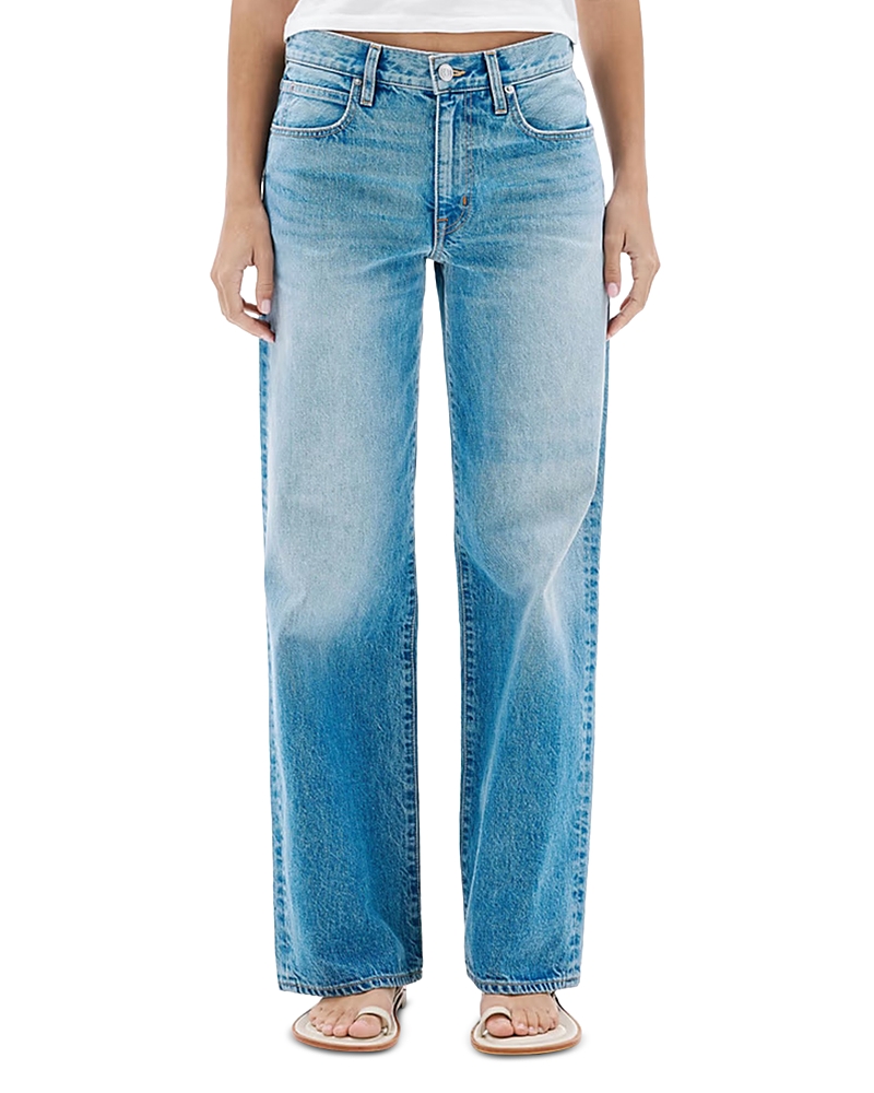 Slvrlake Jazmine Mid Rise Wide Straight Jeans in New Obsession