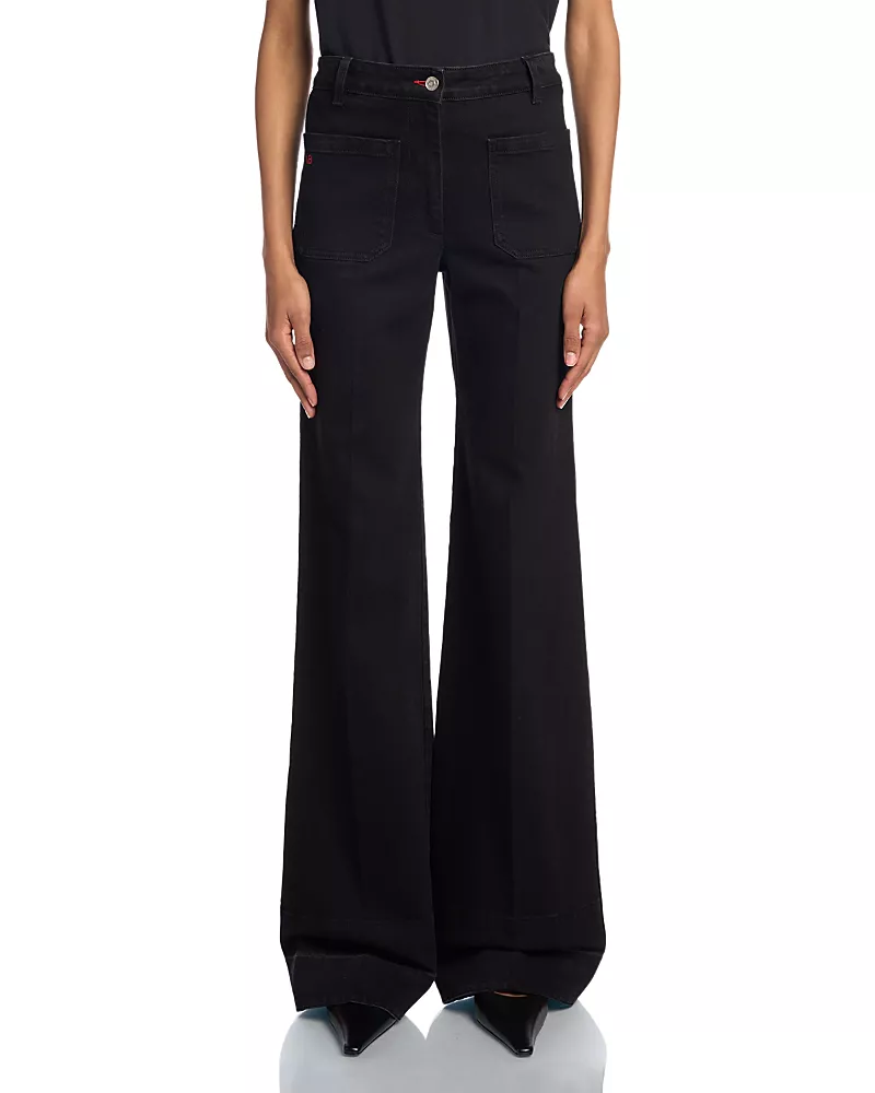 Victoria Beckham Alina Stretch Jeans in Washed Black