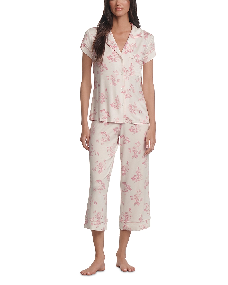 Eberjey Gisele Printed Short Sleeves Cropped Pj Set