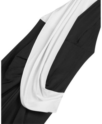  Contrast Draped Halter Maxi Dress