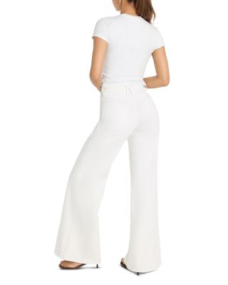 Good Waist High Rise Palazzo Jeans in White001