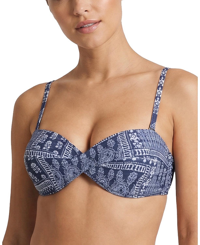 Change Of Scenery Loryn Twist Bandeau Print Bikini Top