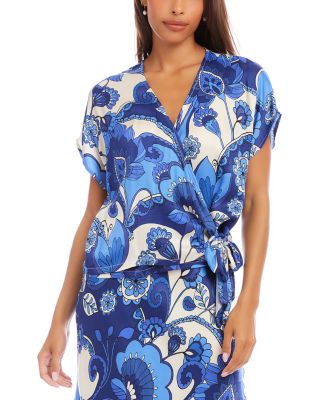 Blouson Wrap Tie Top