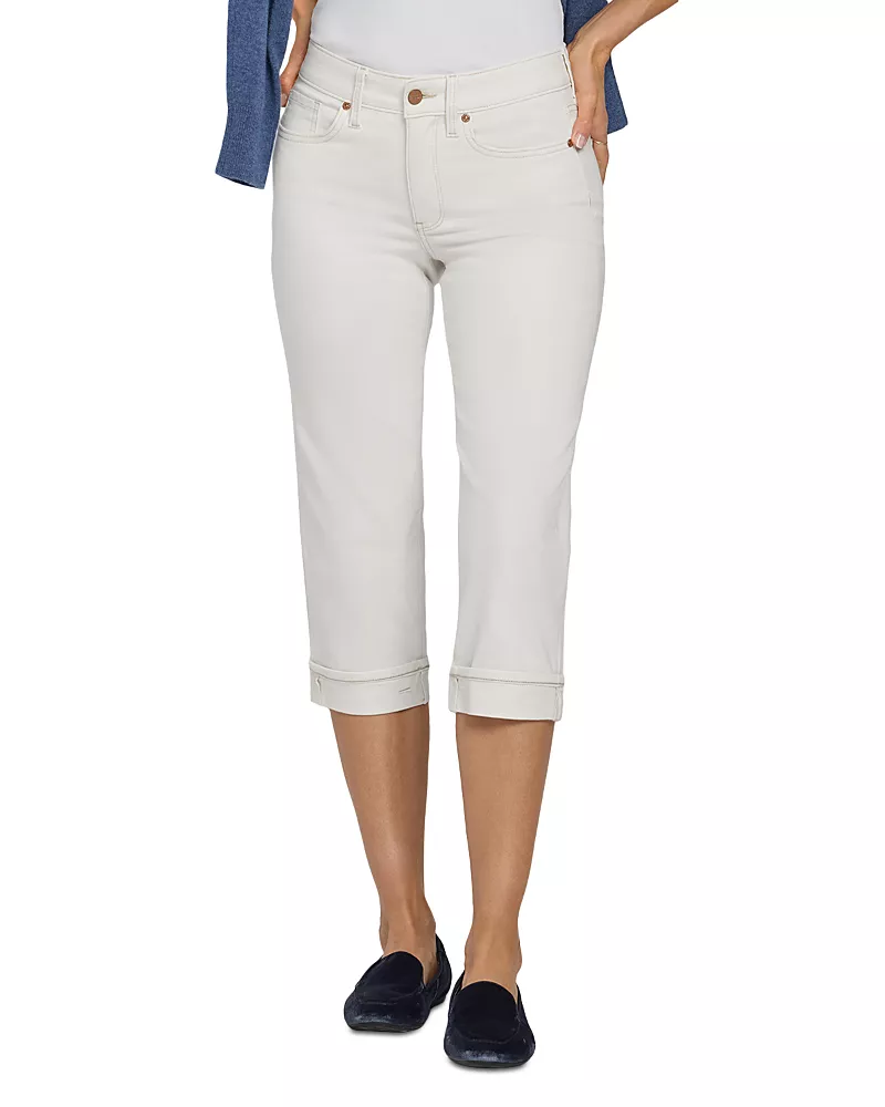 Nydj Marilyn Straight Crop Cuff Jeans in Vintage White