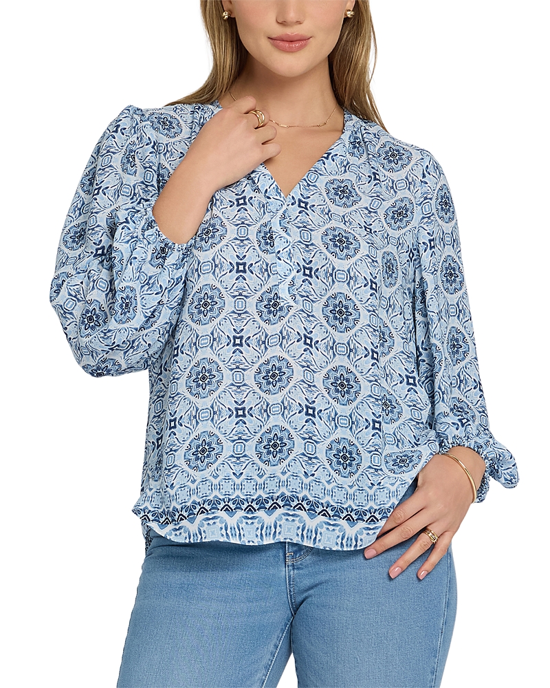 Nydj Puff Sleeve Popover Shirt