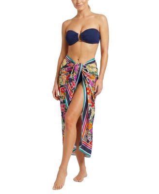  Melanie Border Print Pareo Cover-Up
